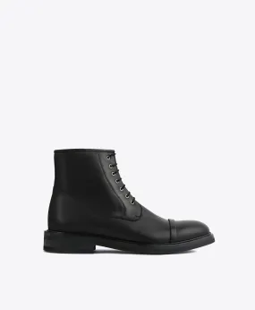 Bryce Black Leather Ankle Boots