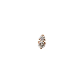 2 GRADUATED PRONG SET DIAMOND STUD