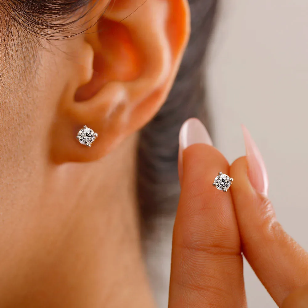 9K Gold Lab Grown Diamond Classic Stud Earrings