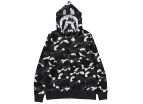 A Bathing Ape City Camo Shark Full Zip Hoodie in Black