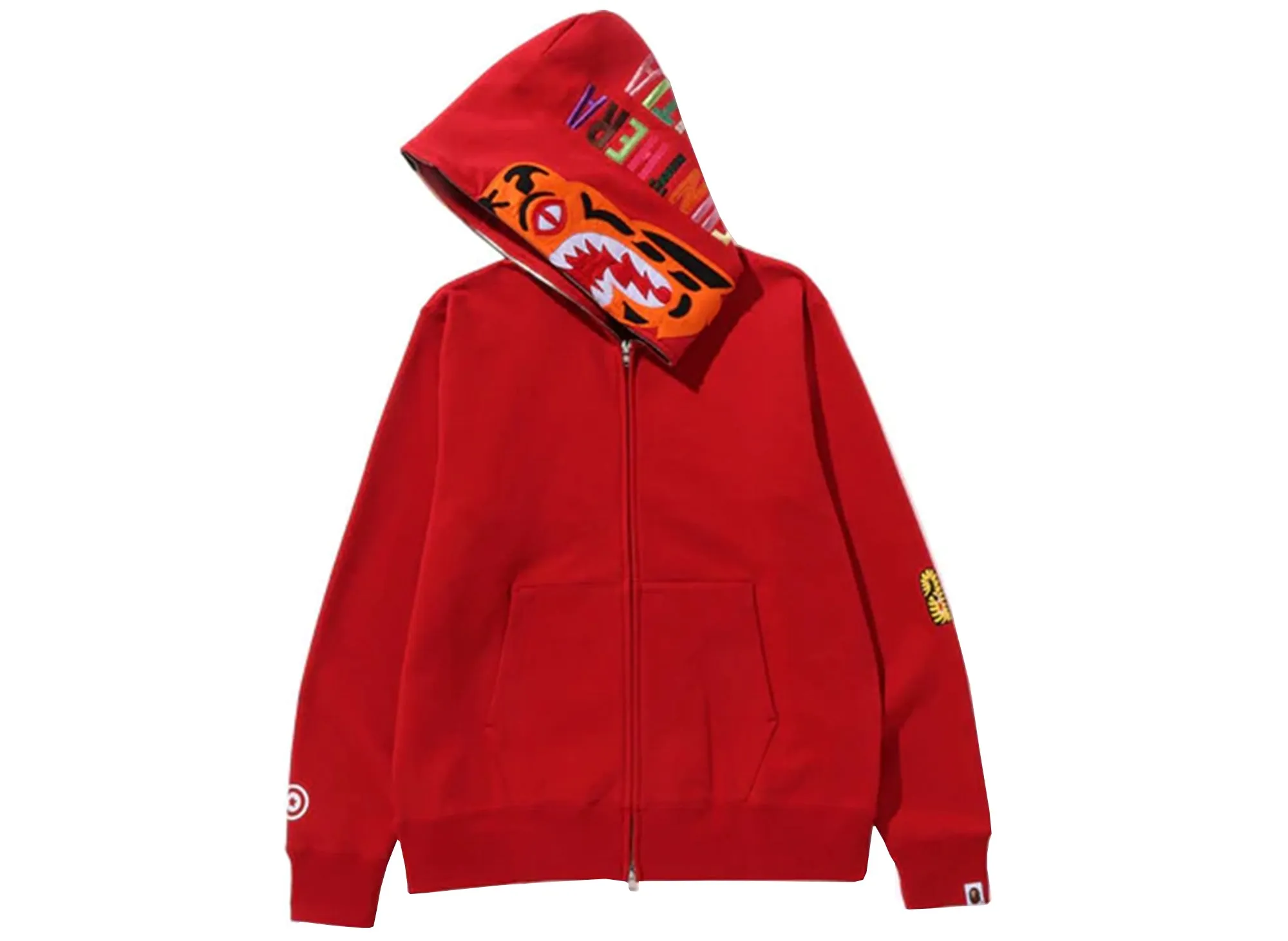 A Bathing Ape Tiger Full Zip Hoodie in Red