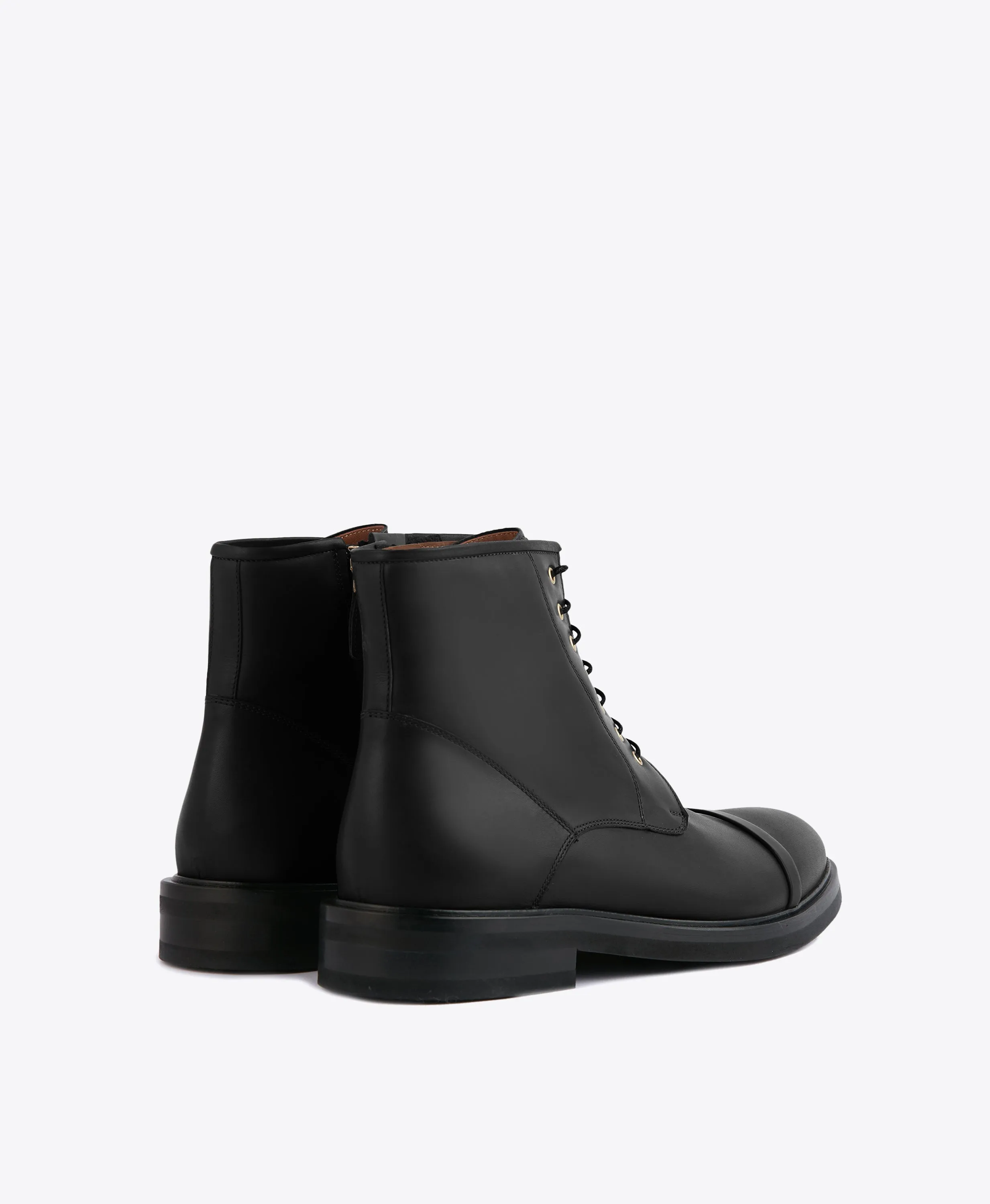 Bryce Black Leather Ankle Boots