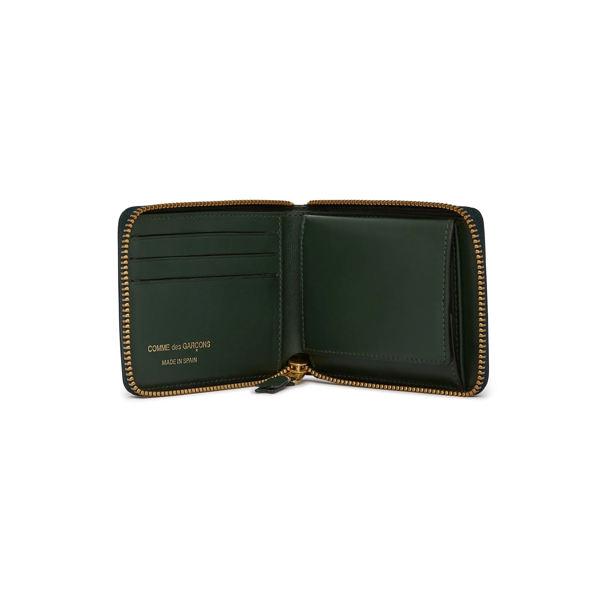 CDG Wallet - Classic Colour Full Zip Around Wallet - (Bottle Green SA7100)