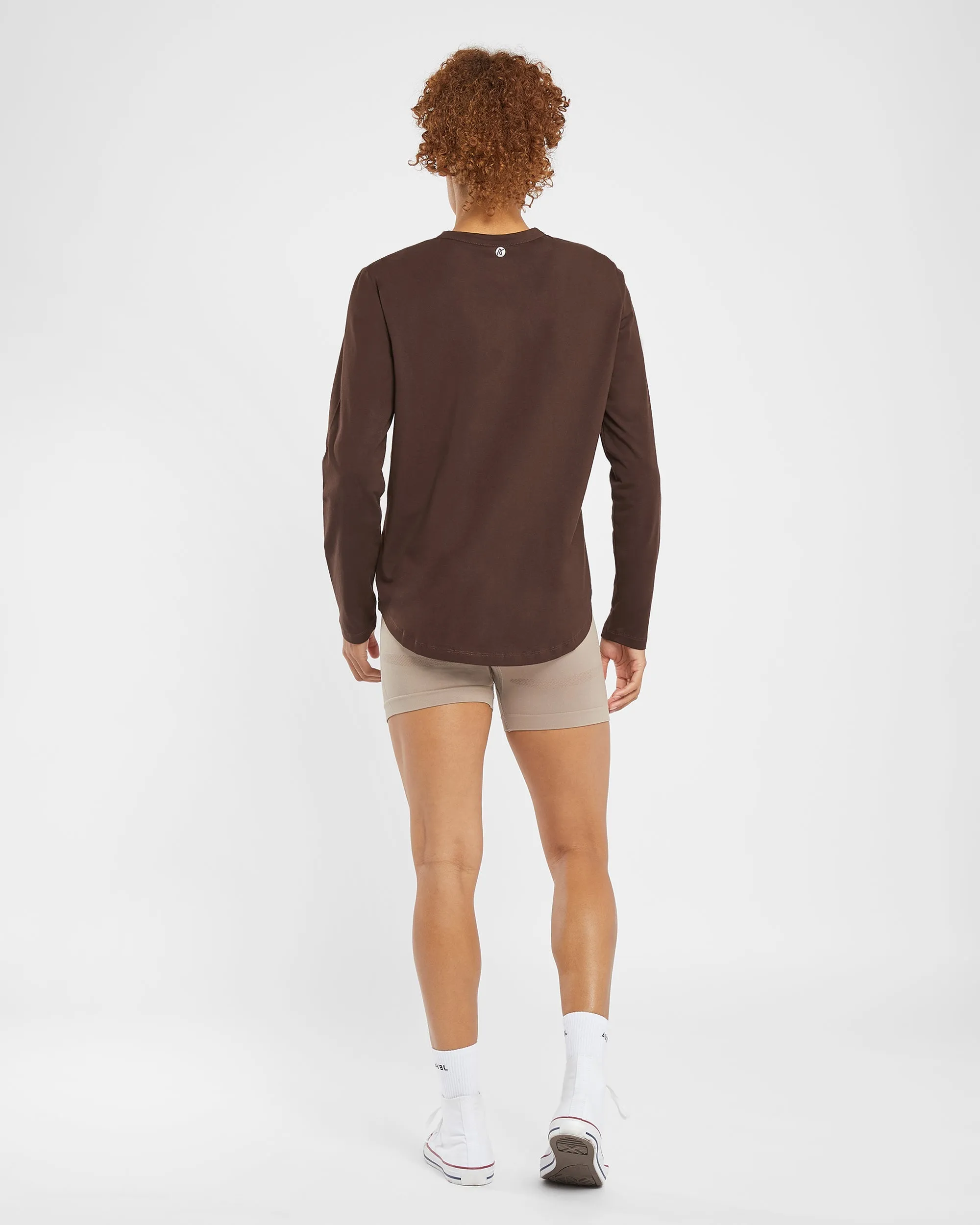 Everyday Relaxed Long Sleeve T Shirt - Brown