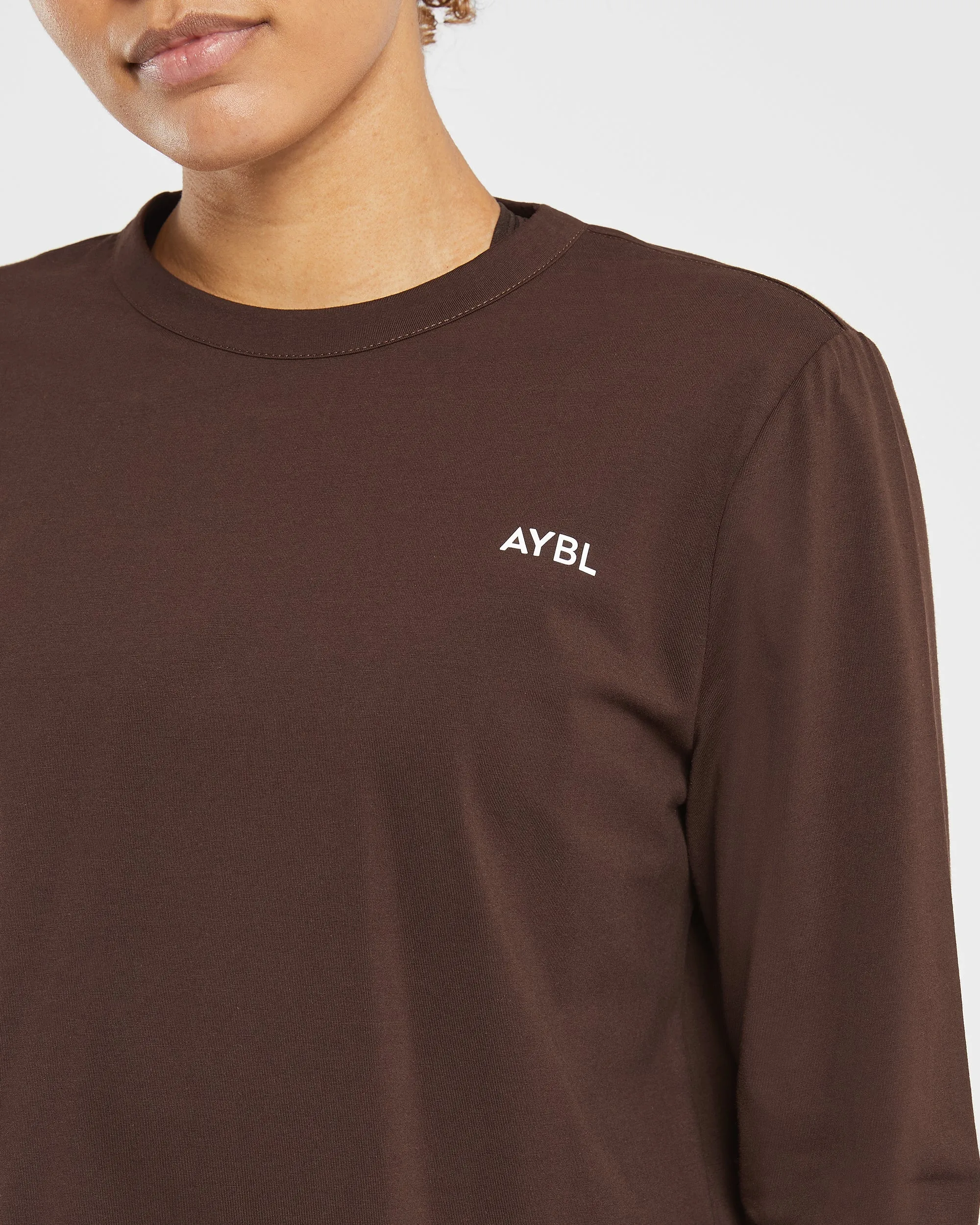 Everyday Relaxed Long Sleeve T Shirt - Brown