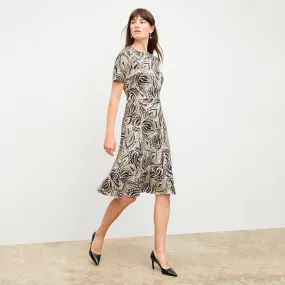 Inez Dress - Washable Silk Charmeuse :: Brushstroke Paisley