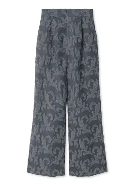 Jacquard High Waist Tuck Pants