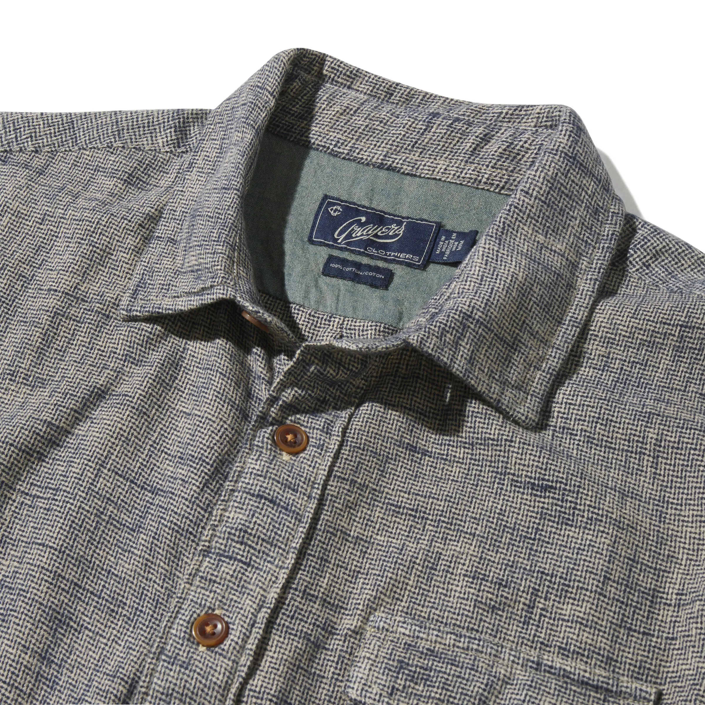 Linear Slub Twill Shirt - Moss Gray