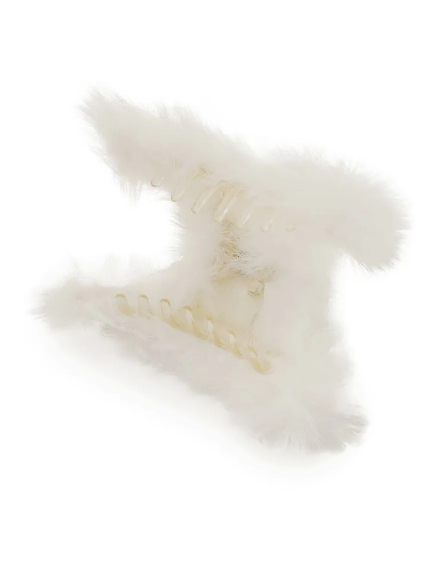 Logo Fur Hair Clip