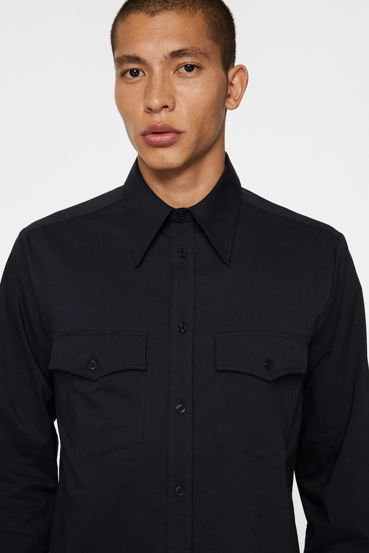 Manero Super Slim Shirt / Washed Black