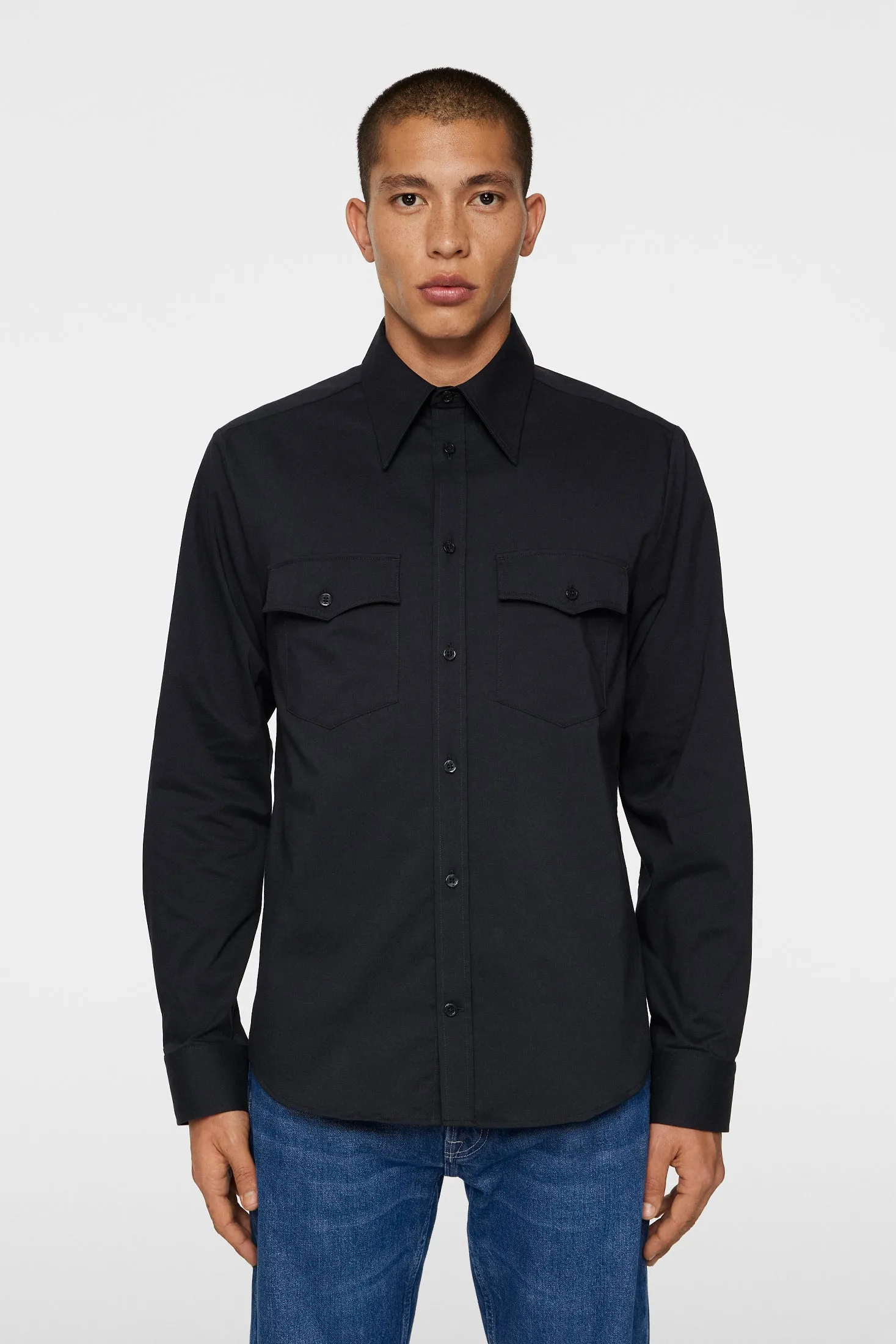 Manero Super Slim Shirt / Washed Black