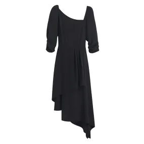 Silk Drape Front Dress