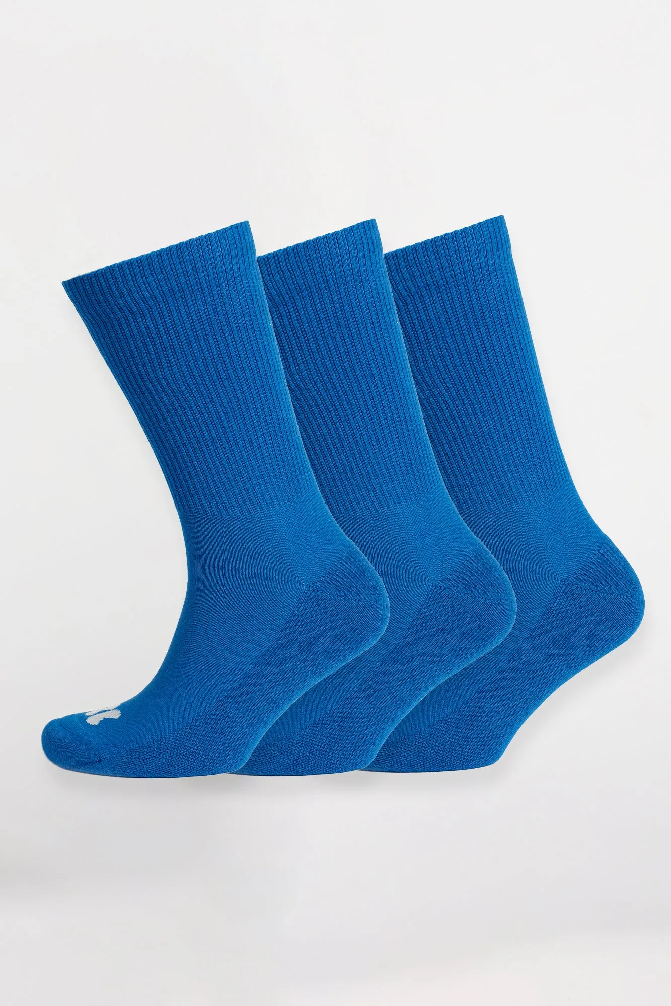 Single Colour Sports Calf Sock 3 Pack - Cobalt