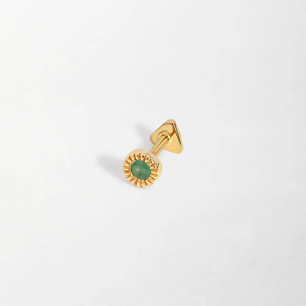 Sun Ray Emerald Piercing Earring