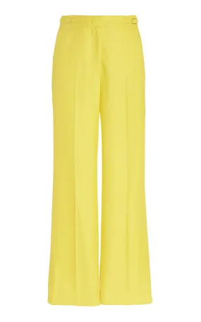 Vesta Pant in Cadmium Yellow Virgin Wool and Silk Linen Twill