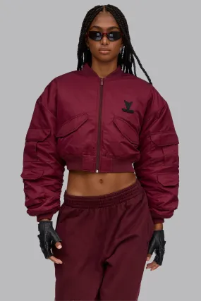 V_FLYTE BOXY BOMBER JACKET - Burgundy